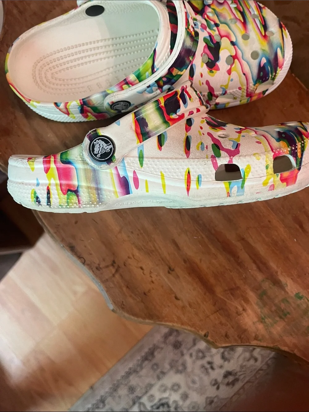 CROCS Kids White Multicolor Tie-Dye Clog